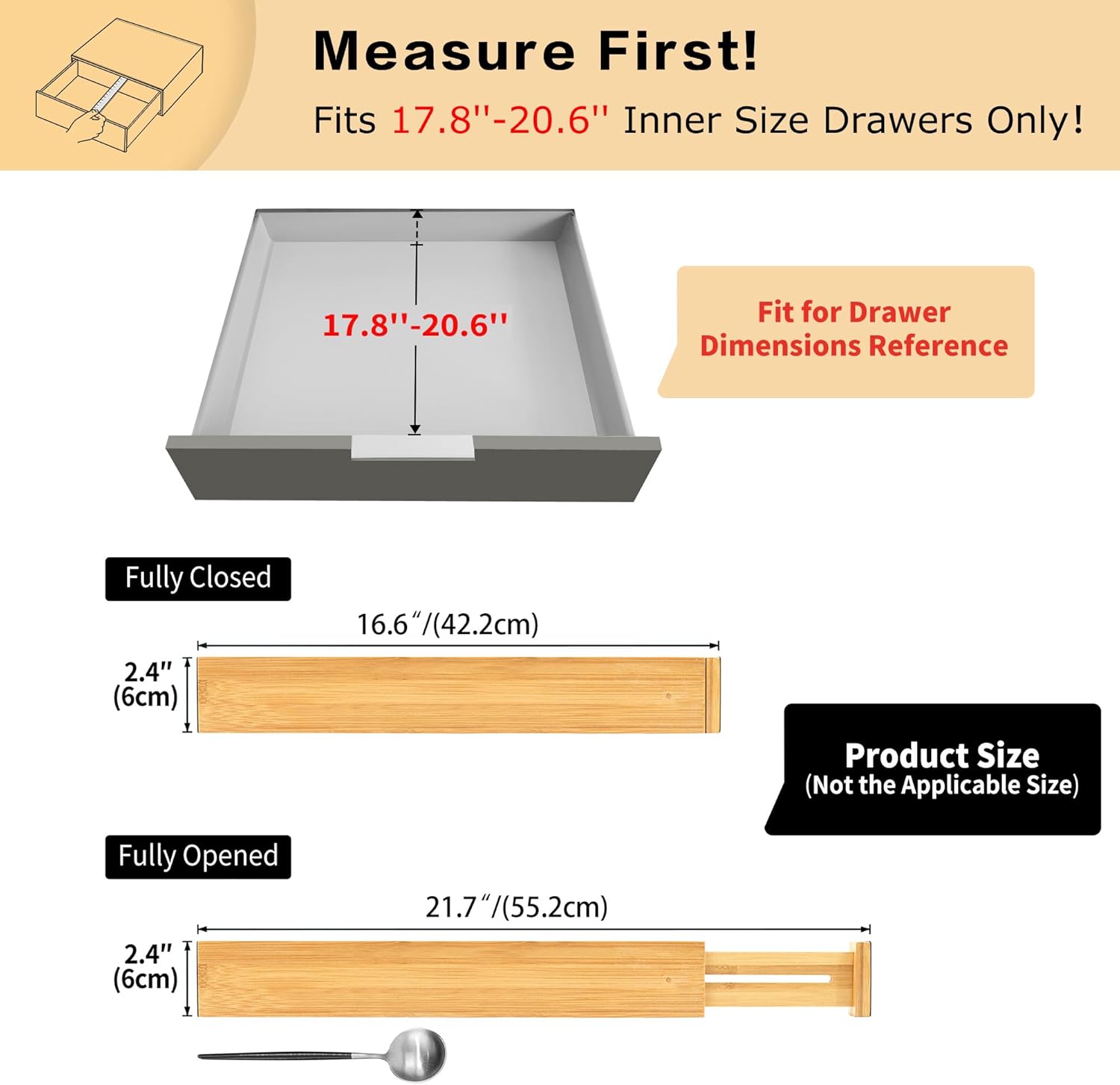 Bamboo Drawer Dividers Set