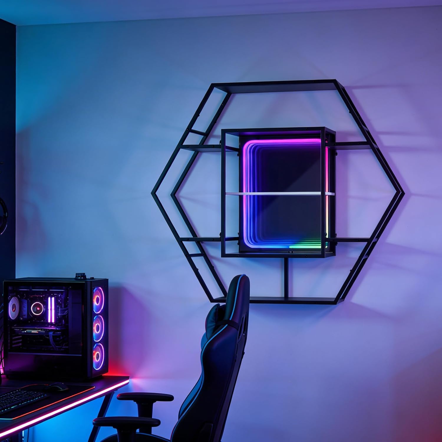 GlowNest LED Wall Shelves