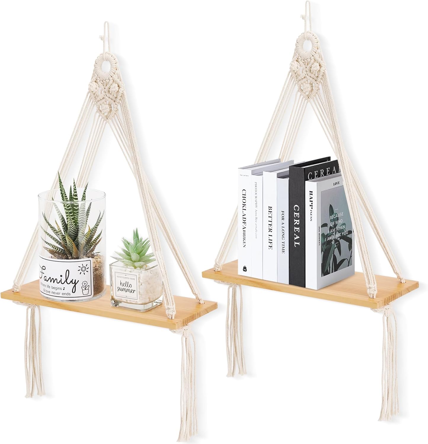 Boho Woven Wall Hanging Shelf