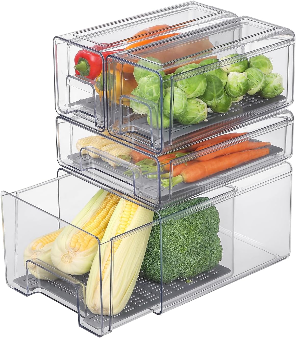 Stackable Fridge Organizer Bins