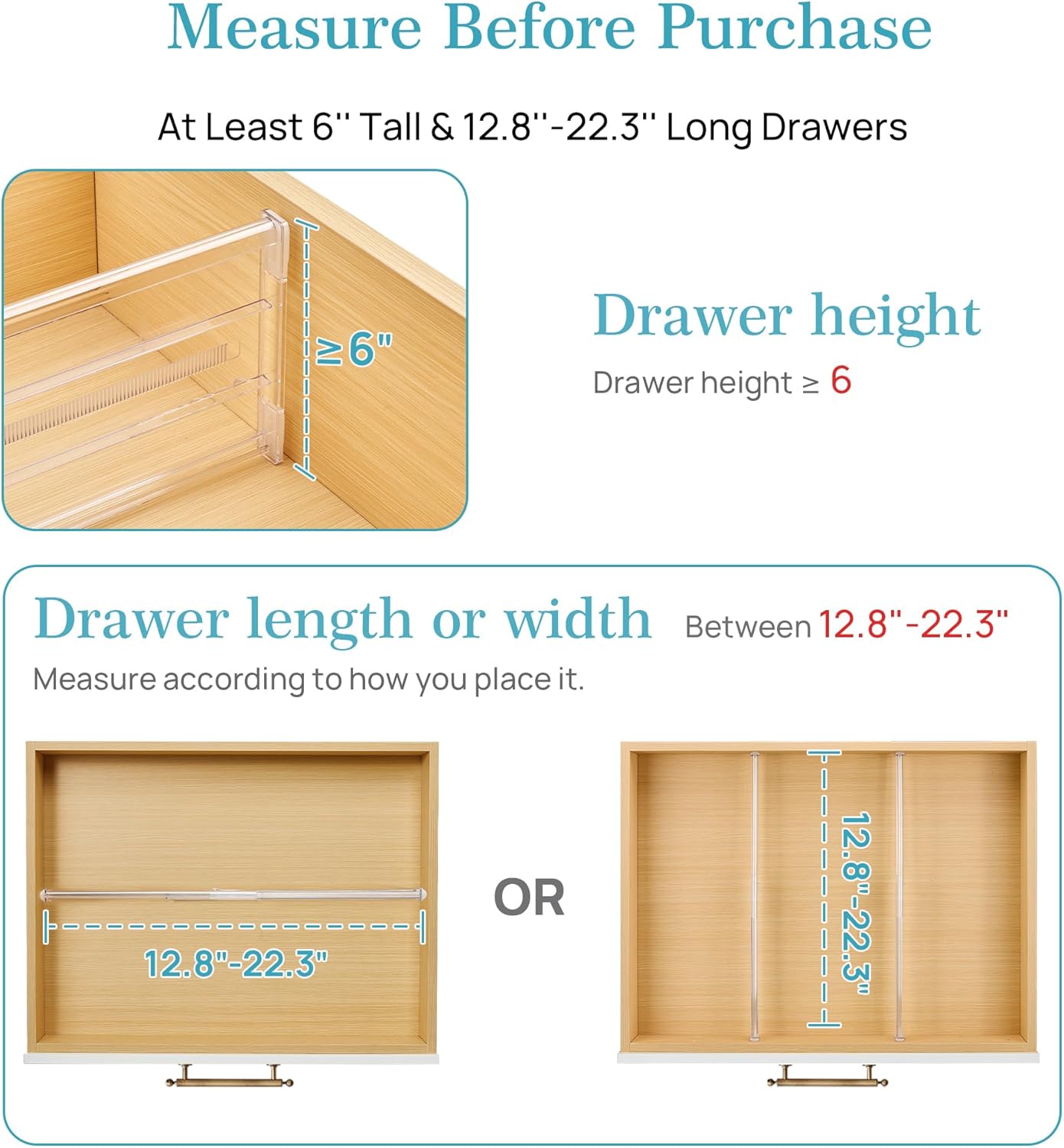 Adjustable Drawer Dividers Set