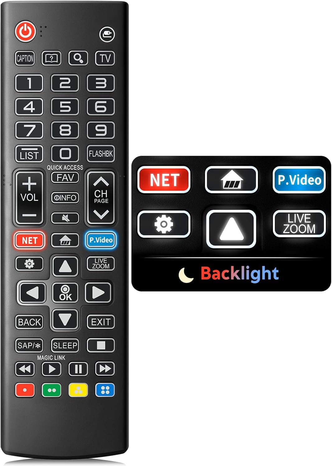 Backlit Universal LG Smart TV Remote – All Models, 1-Year Warranty