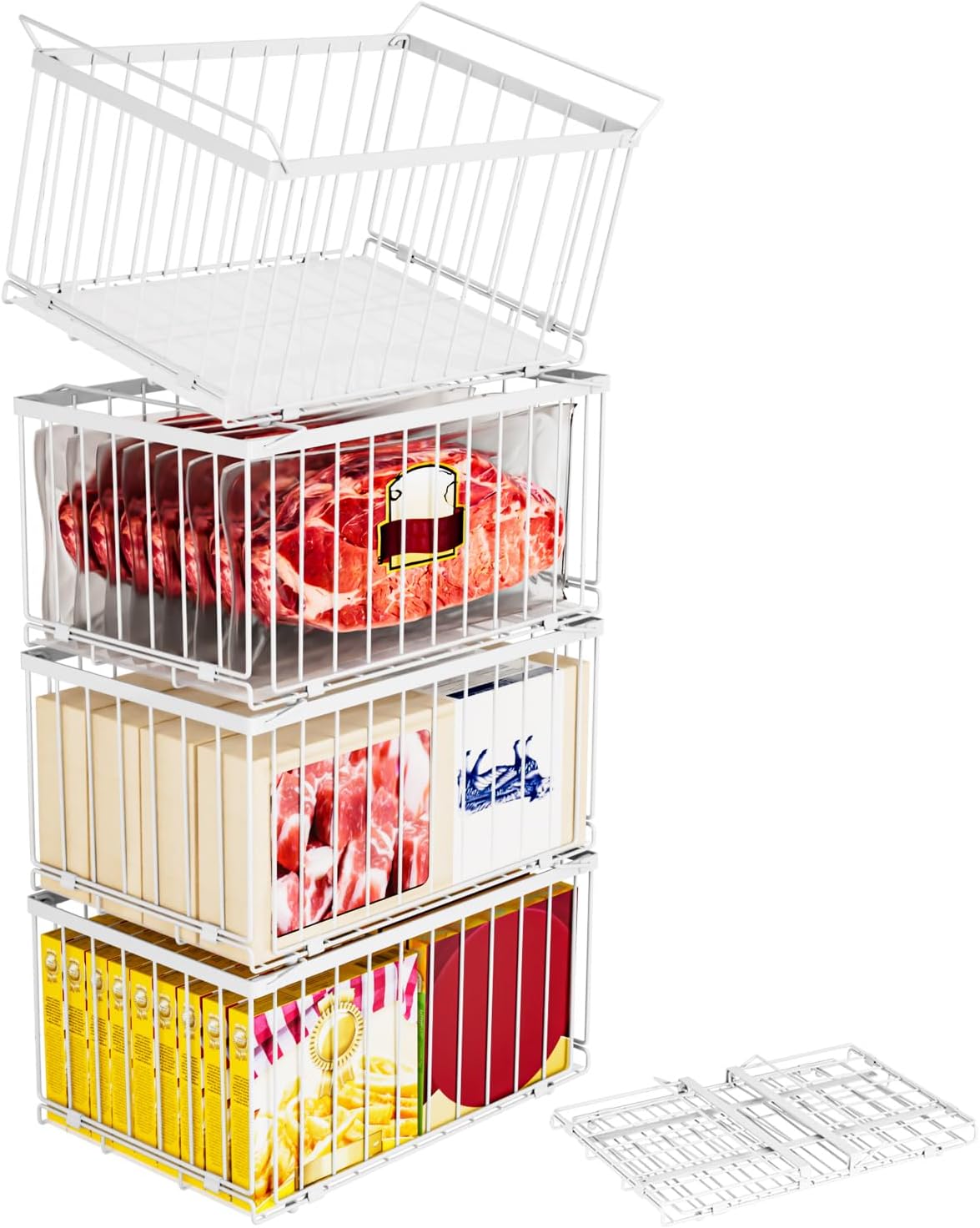 Stackable Fridge Organizer Bins Set