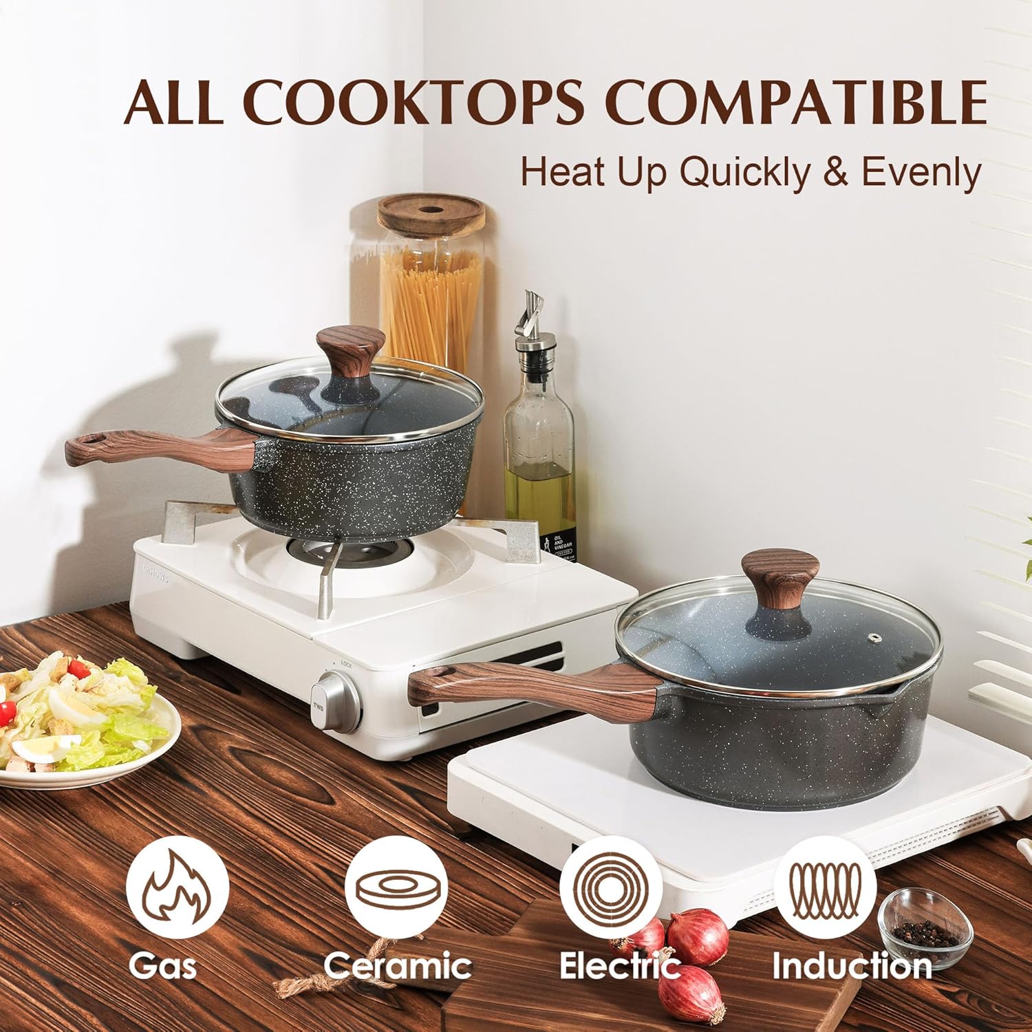 Ceramic Non-Stick Saucepan 2-Quart