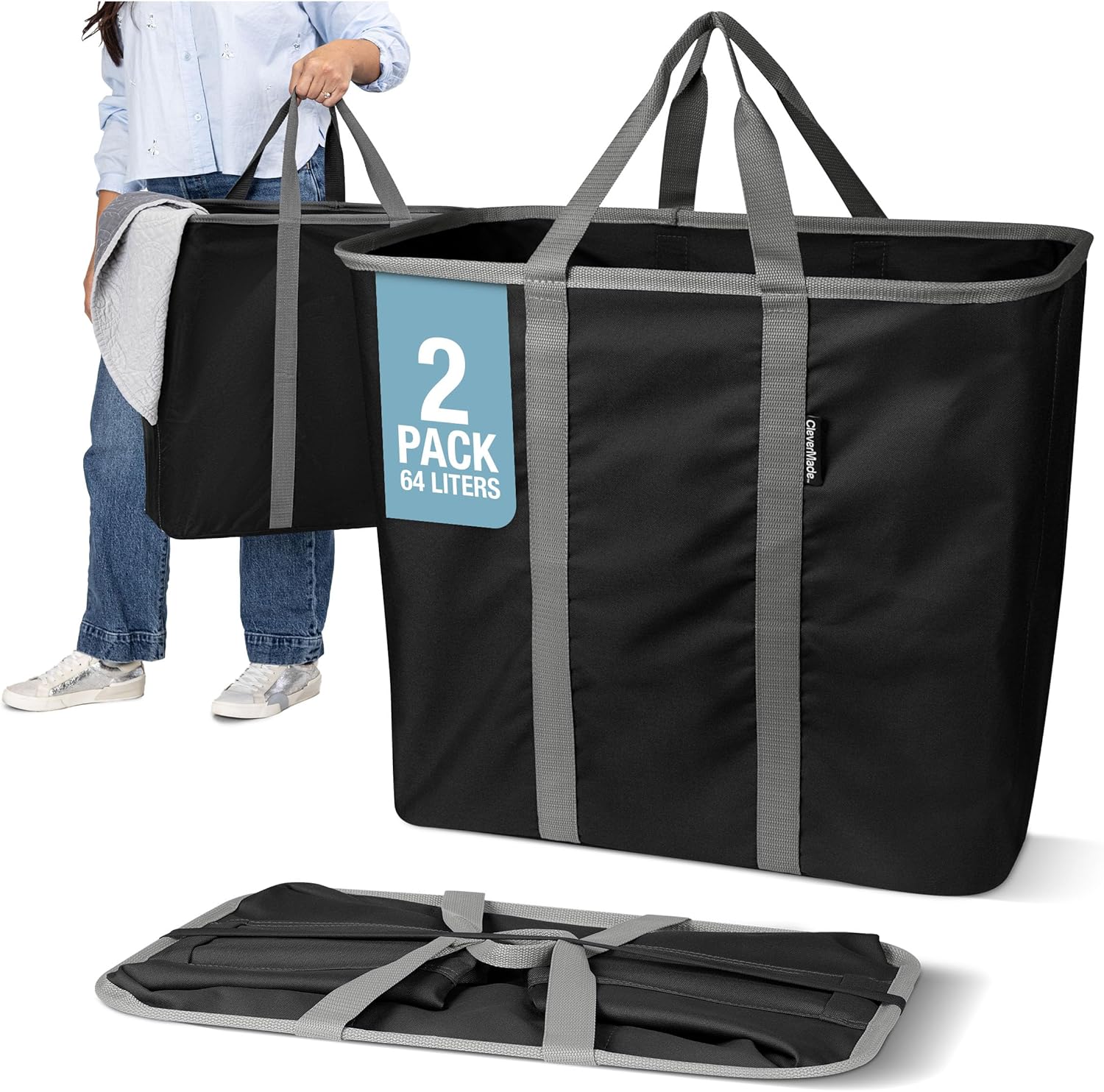 Collapsible Laundry Basket with Handles