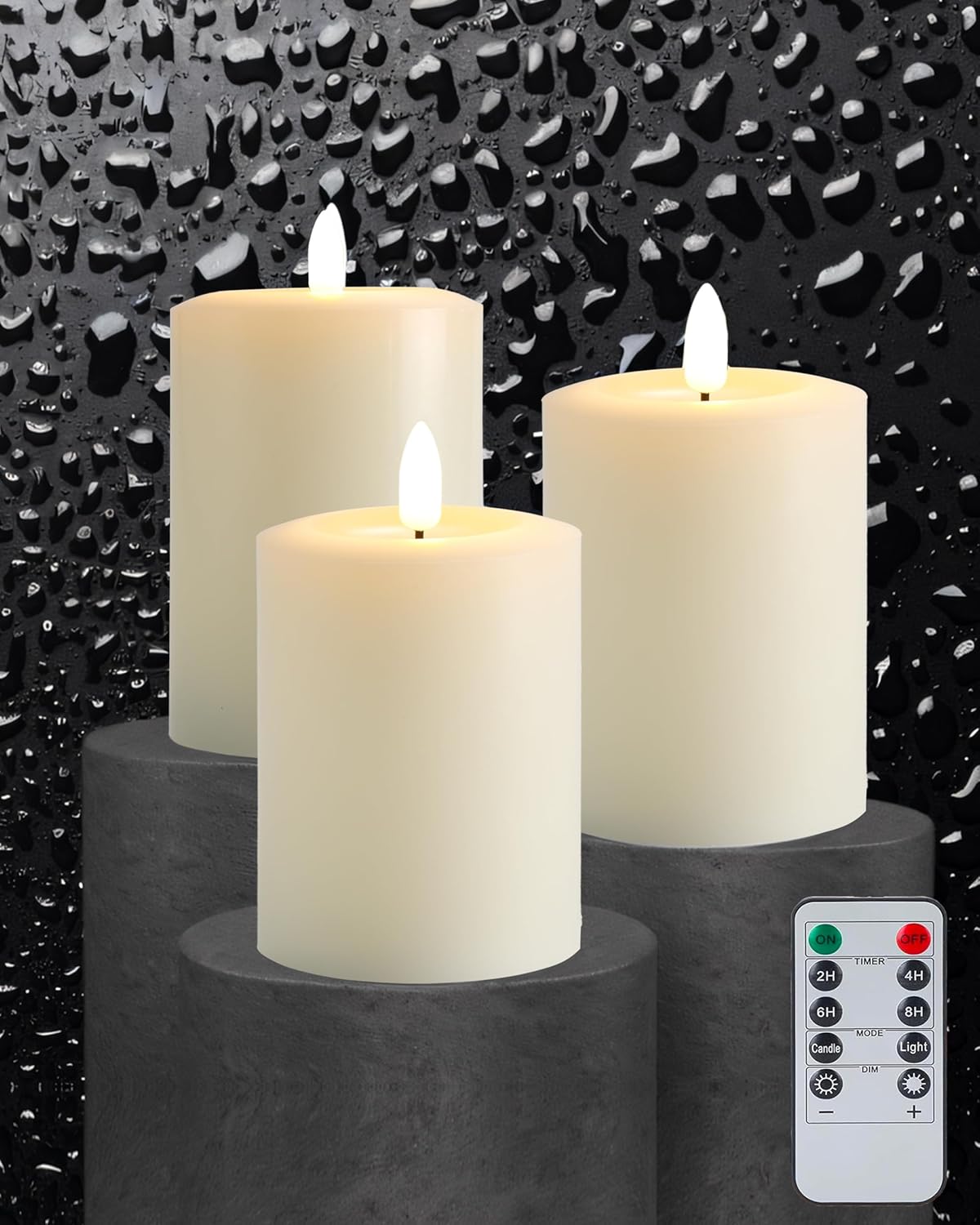 LED Flameless Candles Set of 3