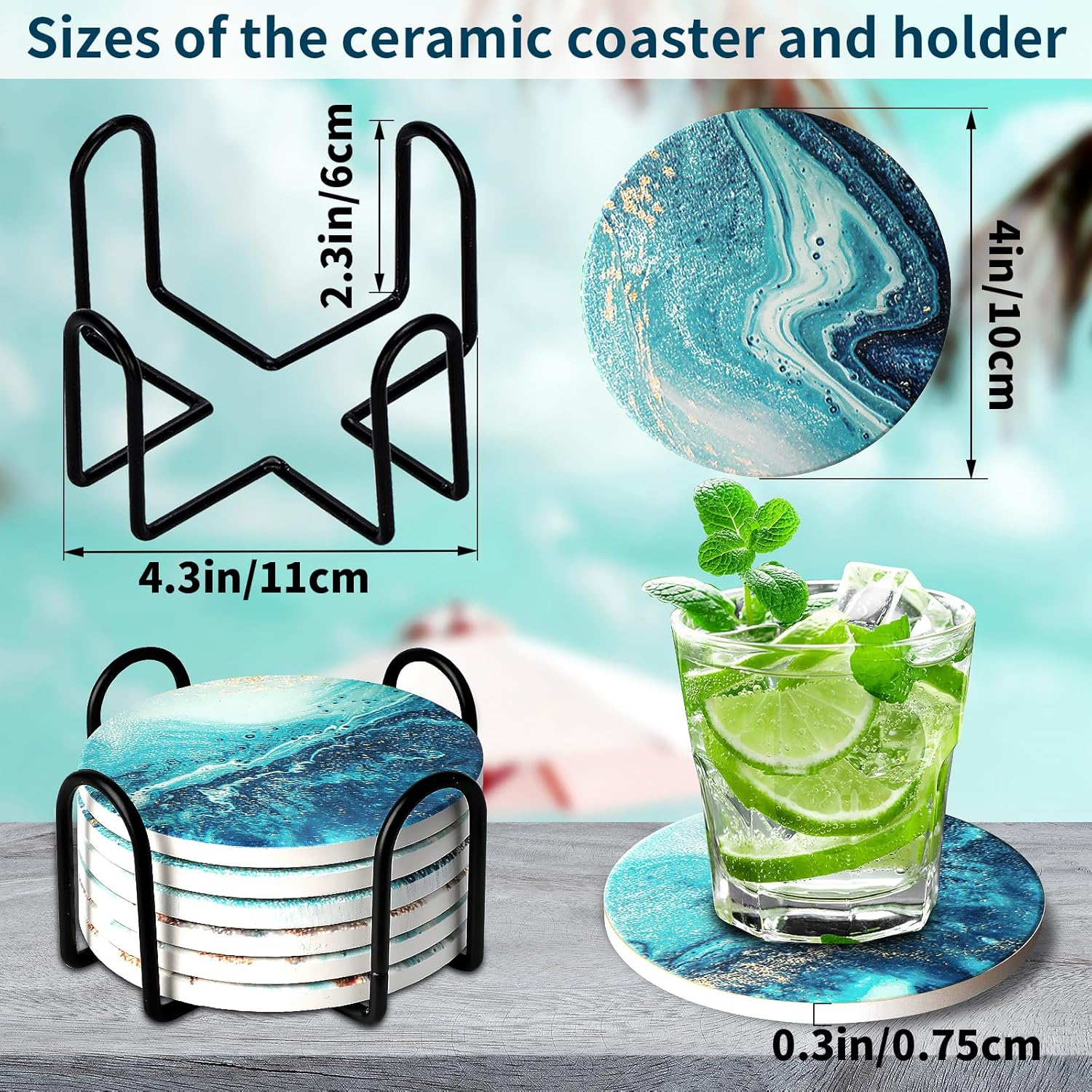 Ceramic Boho Coaster Set