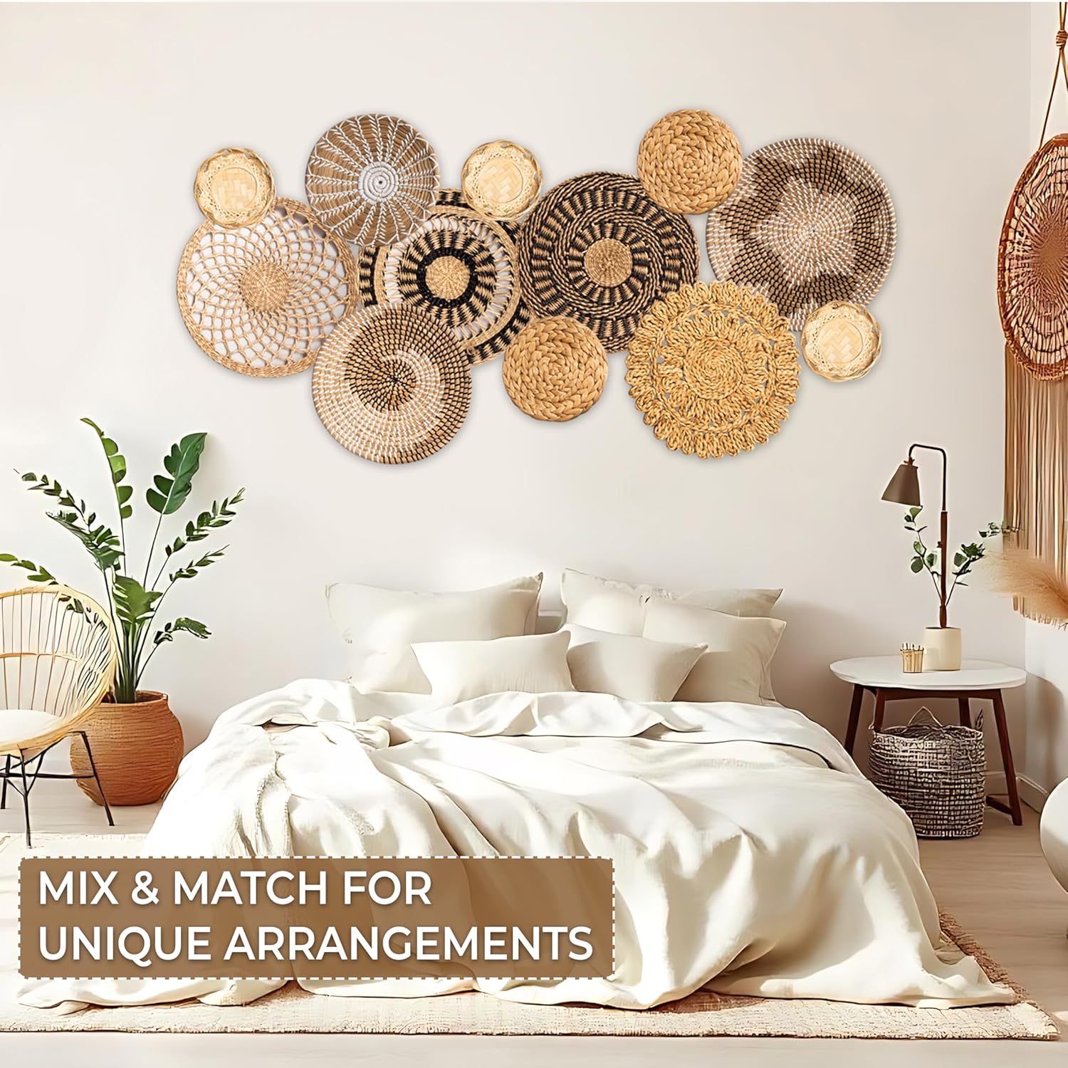 Boho Woven Wall Basket Set
