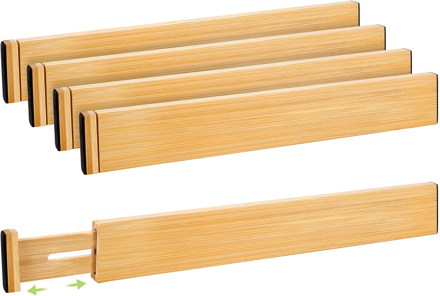 Bamboo Drawer Dividers Set of 4